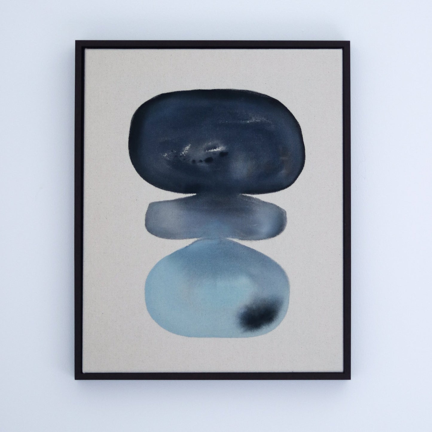 Balance in blue | 40 x 50cm | Modern abstract zen art - Artwork - Jasmyn Cheng Art