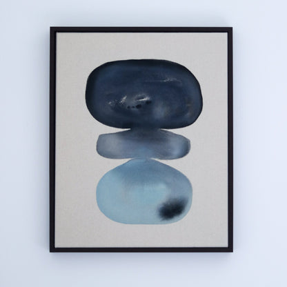 Balance in blue | 40 x 50cm | Modern abstract zen art - Artwork - Jasmyn Cheng Art