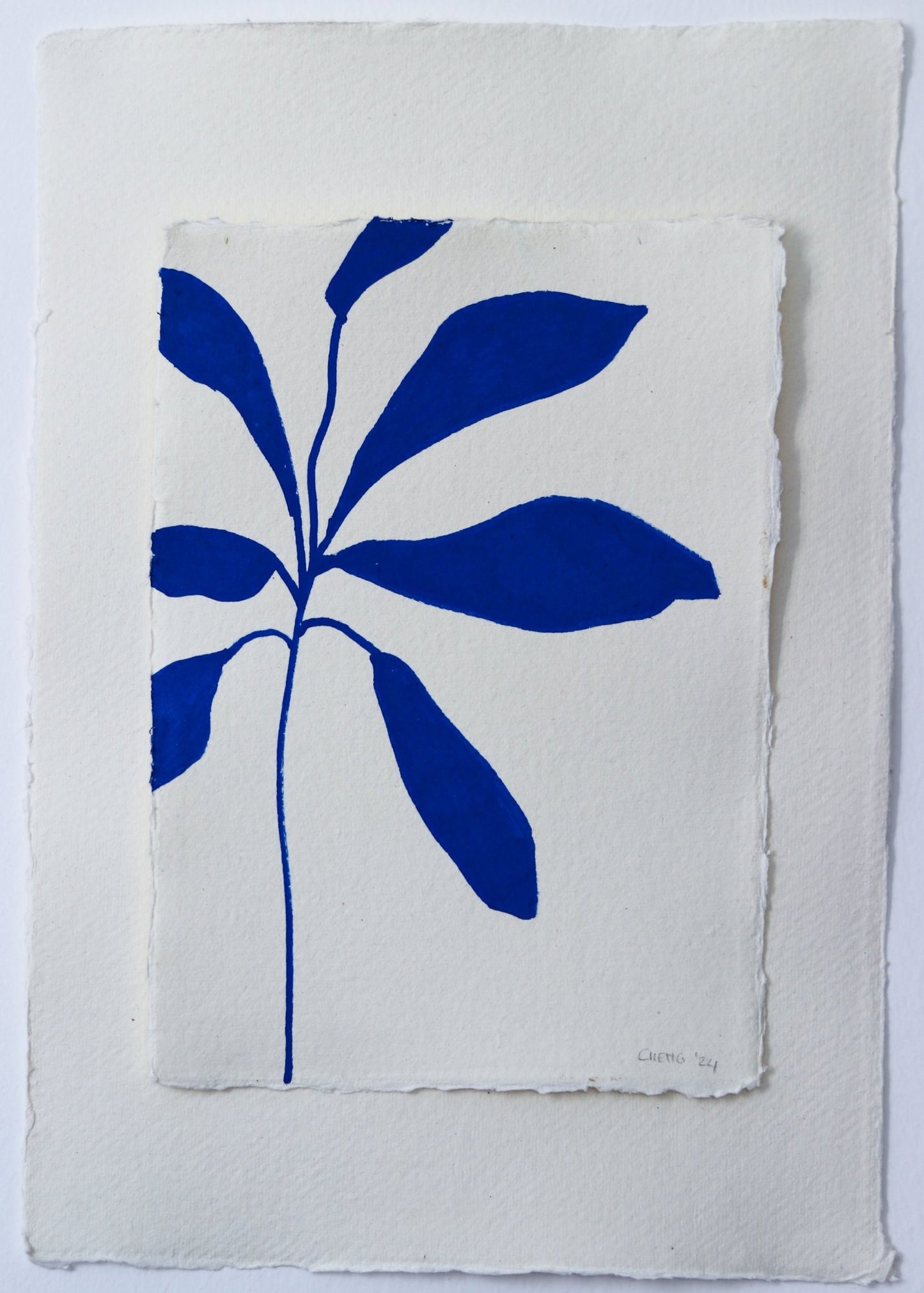 Blue Leaves II | Works on paper | A5 - Paper - Jasmyn Cheng Art