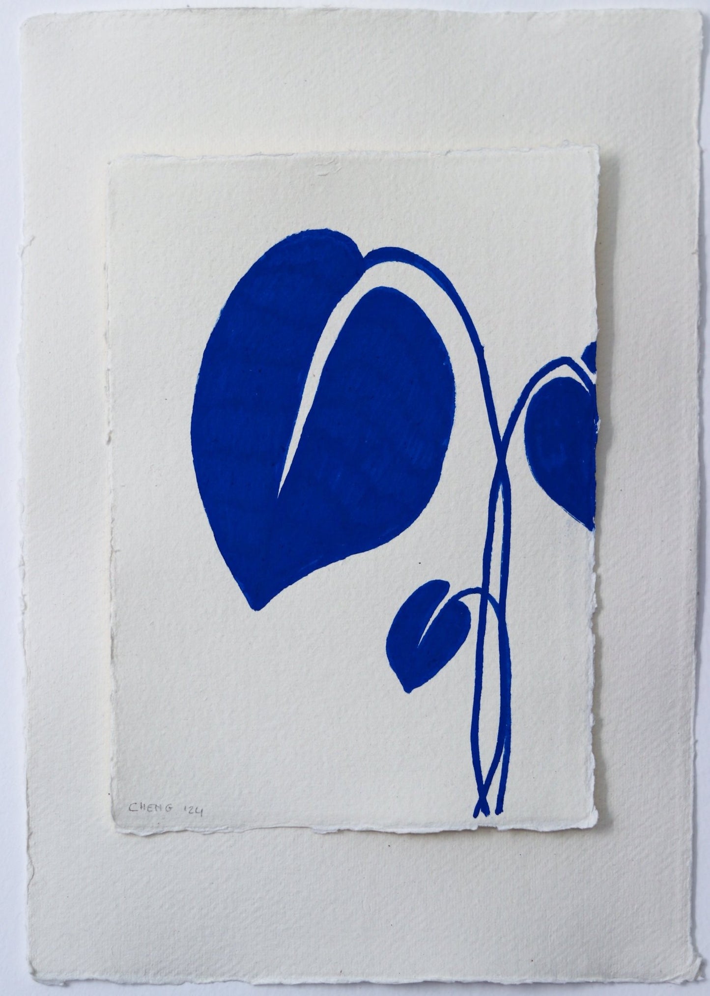 Blue Leaves III | Works on paper | A5 - Paper - Jasmyn Cheng Art
