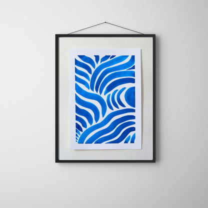 Blue Waves | Works on paper | A5 - Paper - Jasmyn Cheng Art