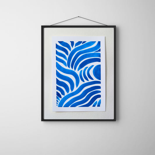 Blue Waves | Works on paper | A5 - Paper - Jasmyn Cheng Art