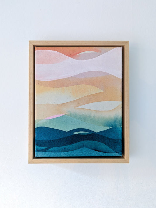 Framed sunset art inspired by gorgeous sunsets, size 20x25cm.