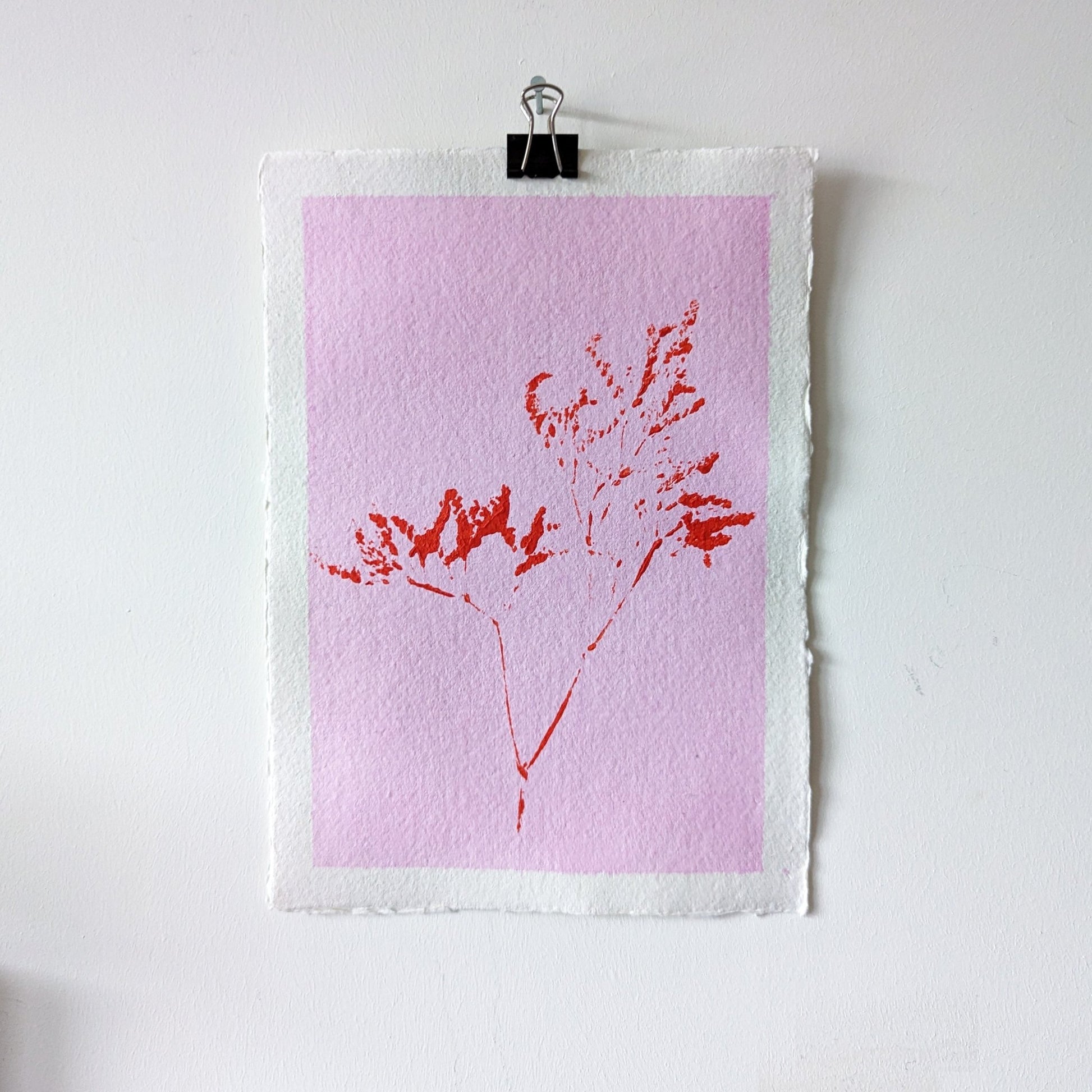 Pink & Orange printed plant - Jasmyn Cheng Art